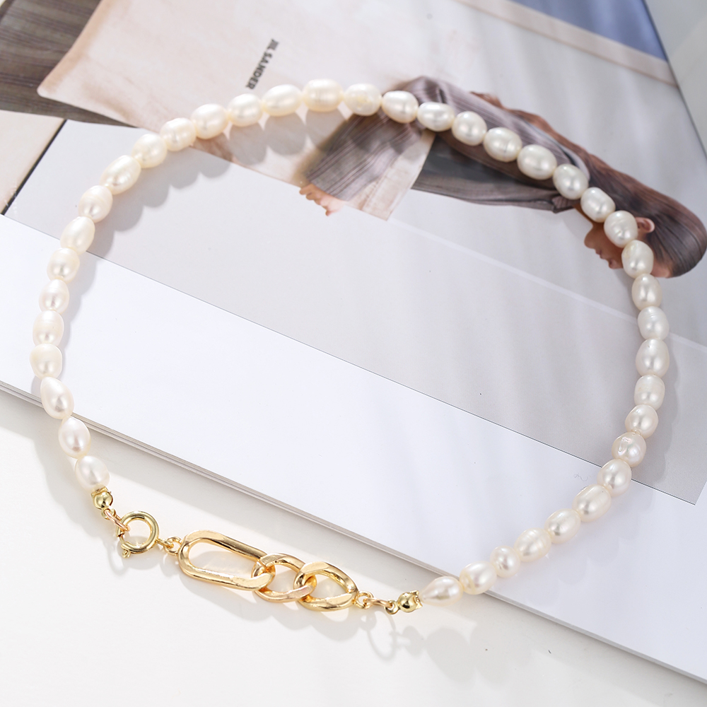 Fashion Geometric Oval Imitation Pearl Alloy Beaded Women's Bracelets Necklace 1 Piece display picture 5
