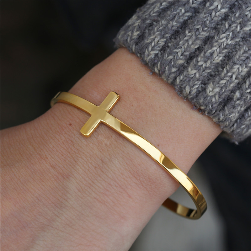 Classic Style Cross Alloy Plating Women's Bangle 1 Piece display picture 2