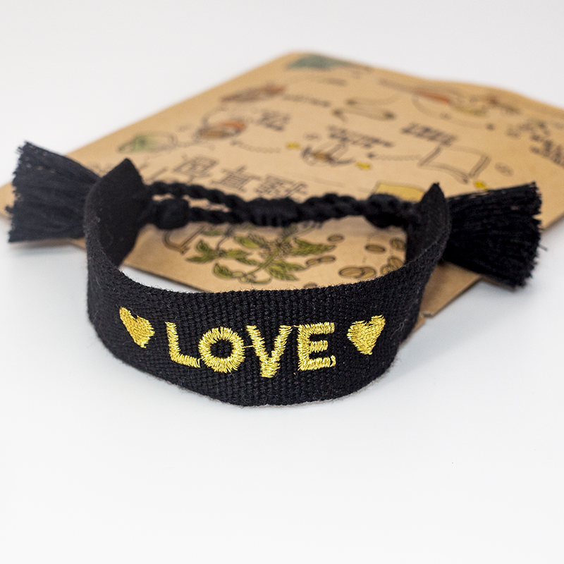 Simple Style Letter Linen Nylon Fabric Patchwork Tassel Women's Bracelets display picture 2