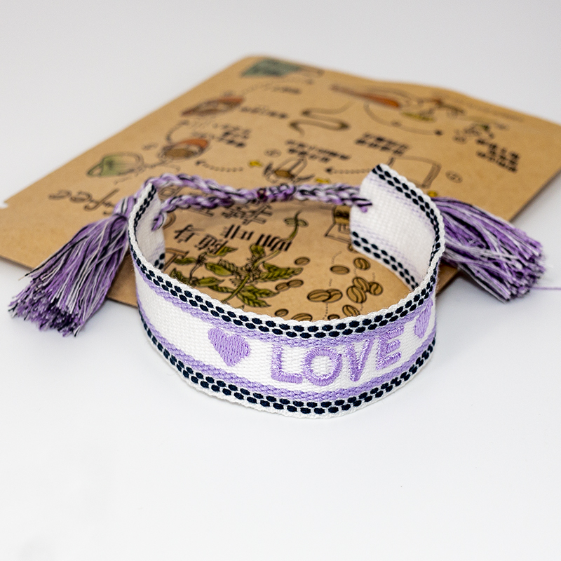 Simple Style Letter Linen Nylon Fabric Patchwork Tassel Women's Bracelets display picture 7