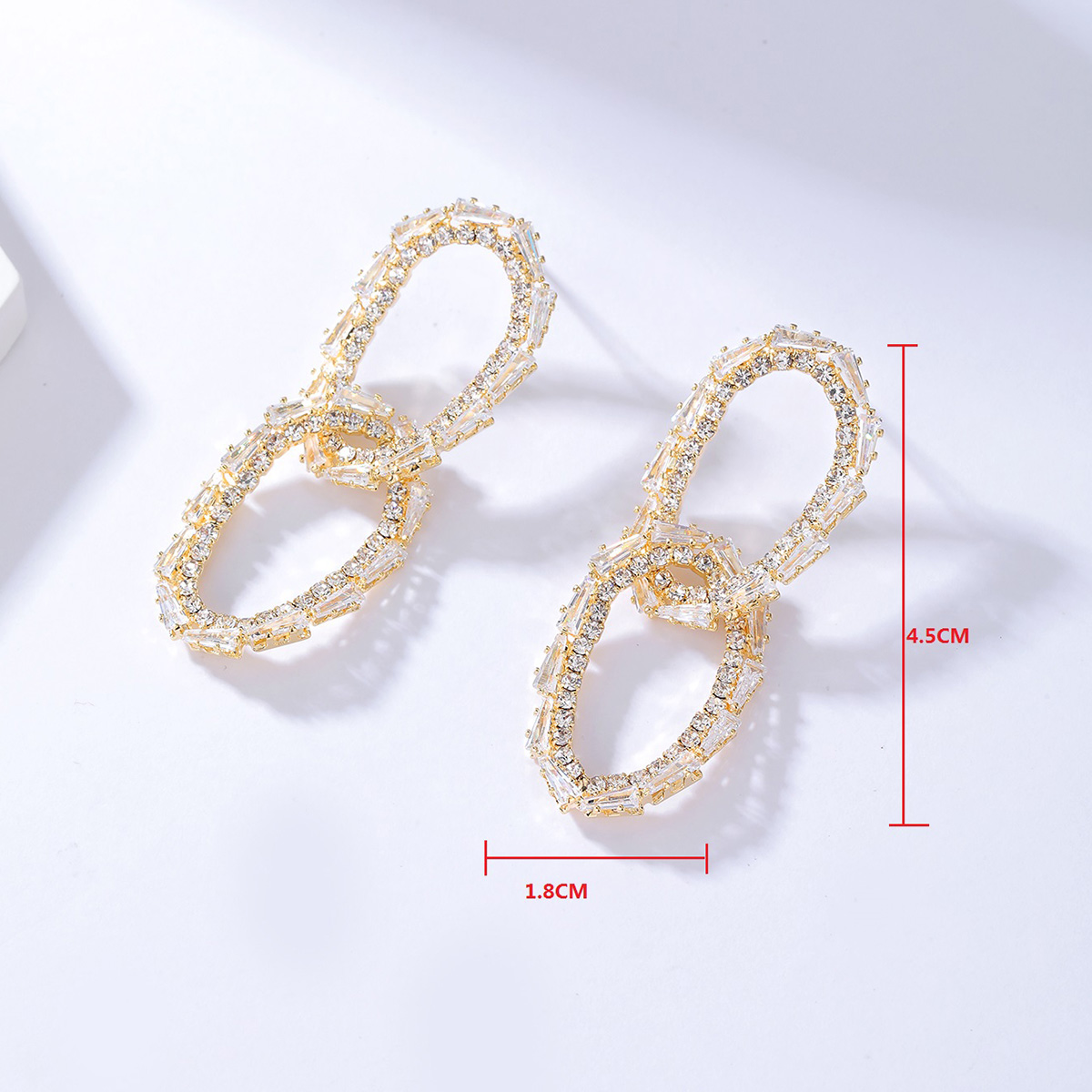 Fashion Circle Number Copper Gold Plated Zircon Drop Earrings 1 Pair display picture 1
