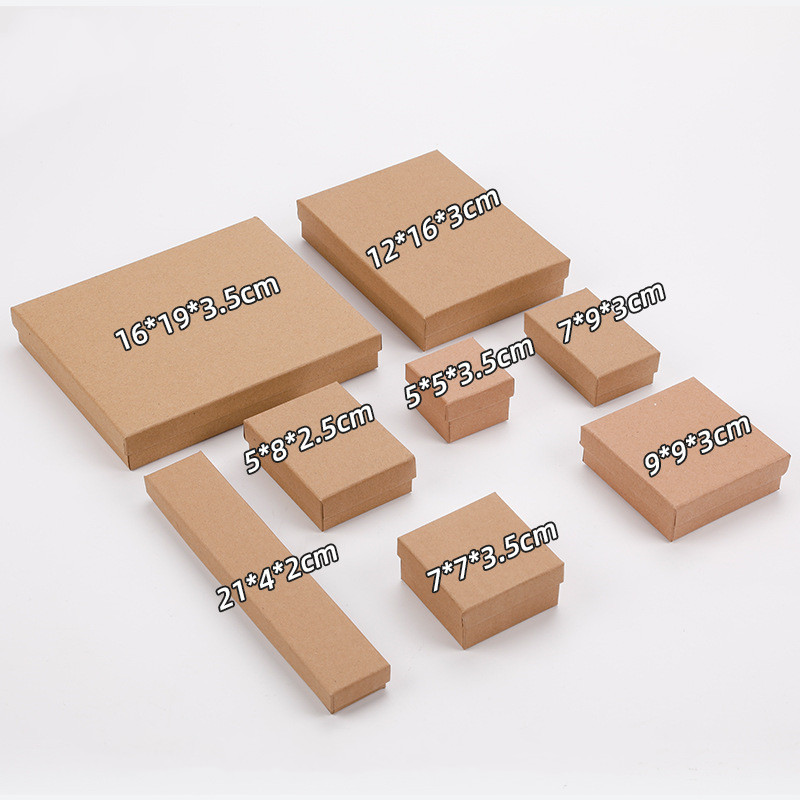 Simple Style Solid Color Kraft Paper Jewelry Boxes 1 Piece display picture 1
