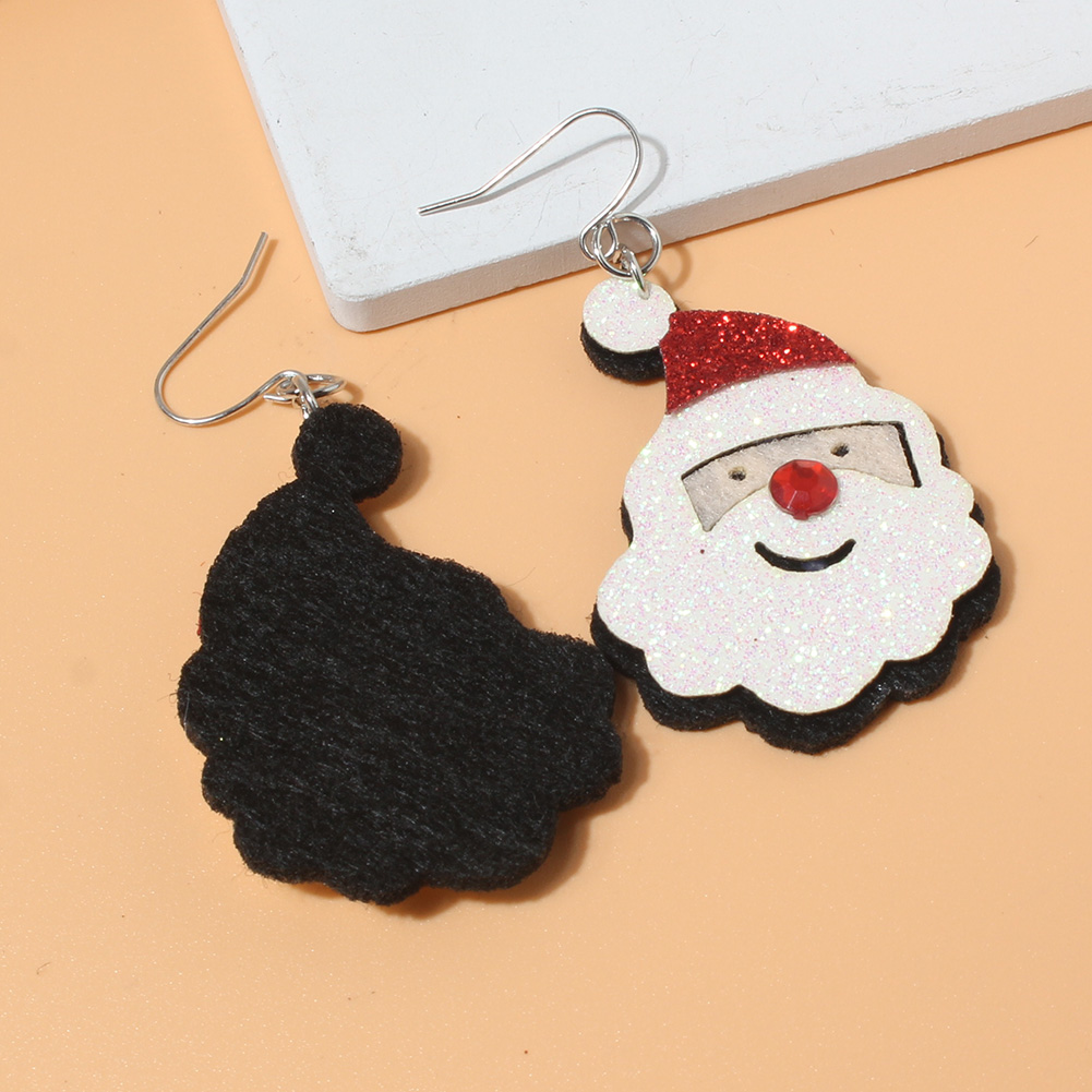 Cute Santa Claus Pu Leather Women's Drop Earrings 1 Pair display picture 3