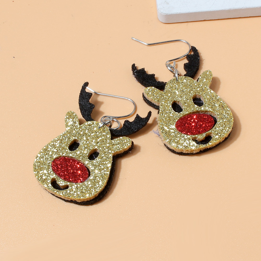 Cute Elk Pu Leather Women's Drop Earrings 1 Pair display picture 3