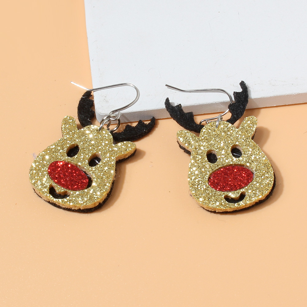 Cute Elk Pu Leather Women's Drop Earrings 1 Pair display picture 4