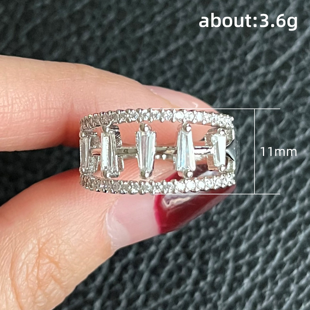 Fashion Geometric Copper Inlay Zircon Rings 1 Piece display picture 2