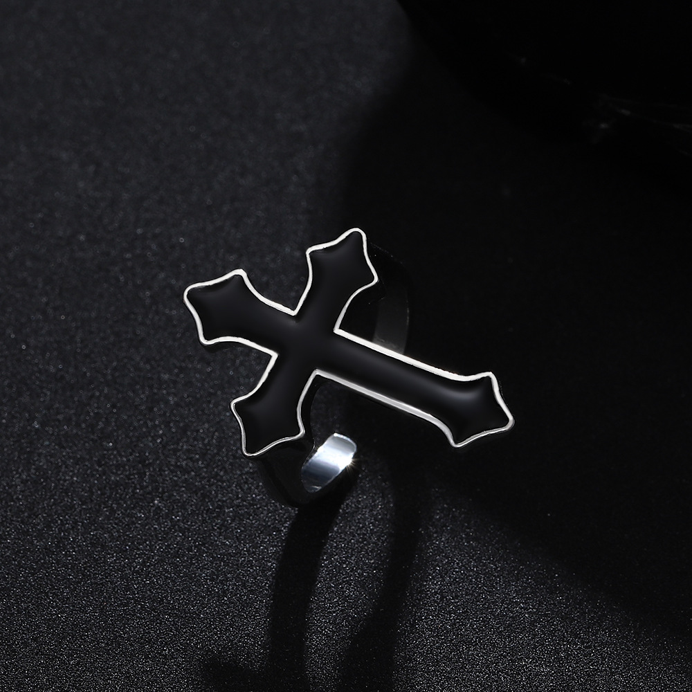 Gothic Cross Alloy Unisex Open Ring 1 Piece display picture 2