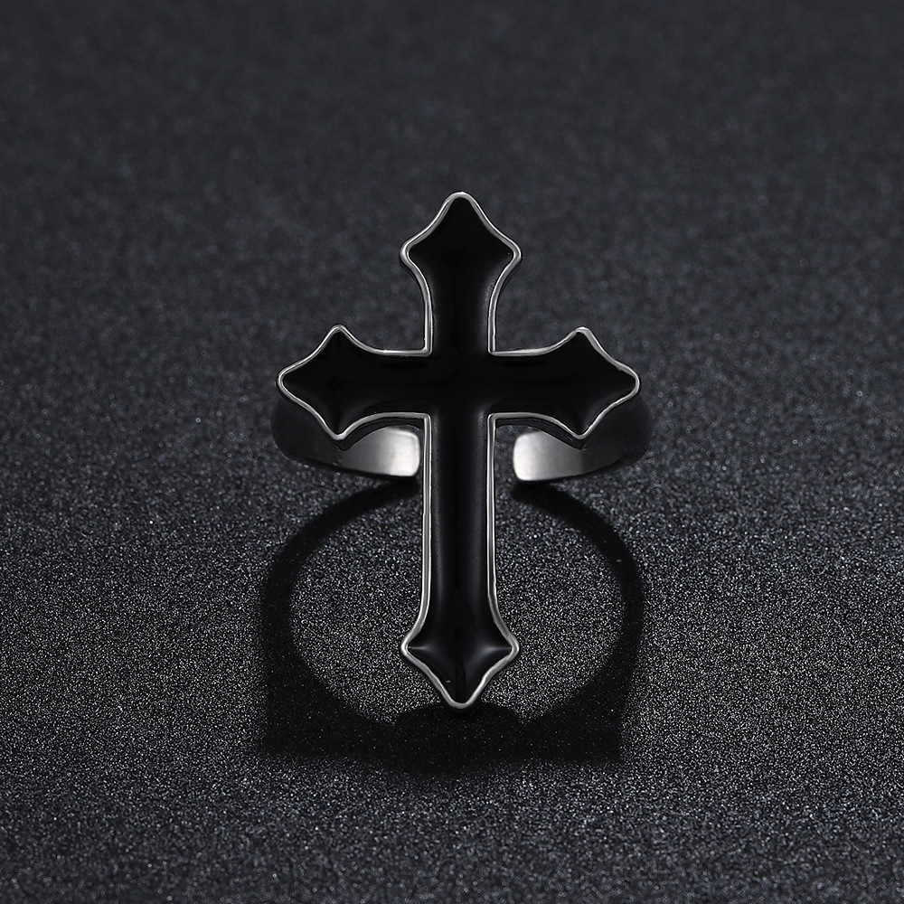 Gothic Cross Alloy Unisex Open Ring 1 Piece display picture 3