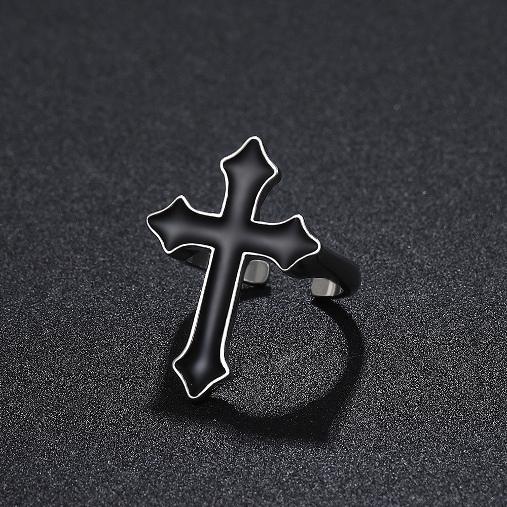 Gothic Cross Alloy Unisex Open Ring 1 Piece display picture 5