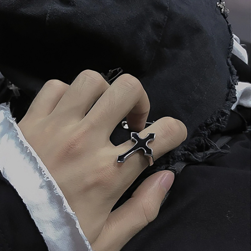 Gothic Cross Alloy Unisex Open Ring 1 Piece display picture 6
