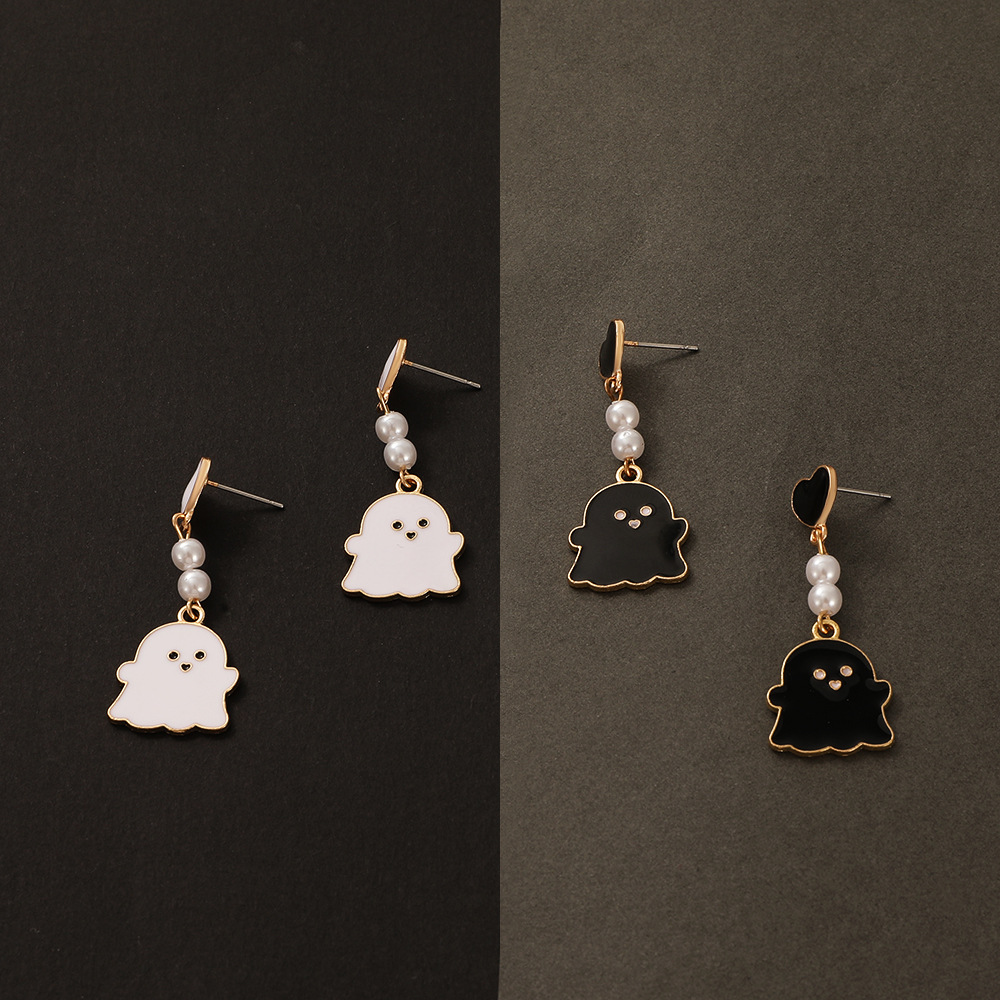 1 Pair Fashion Ghost Pearl Alloy Drop Earrings display picture 5