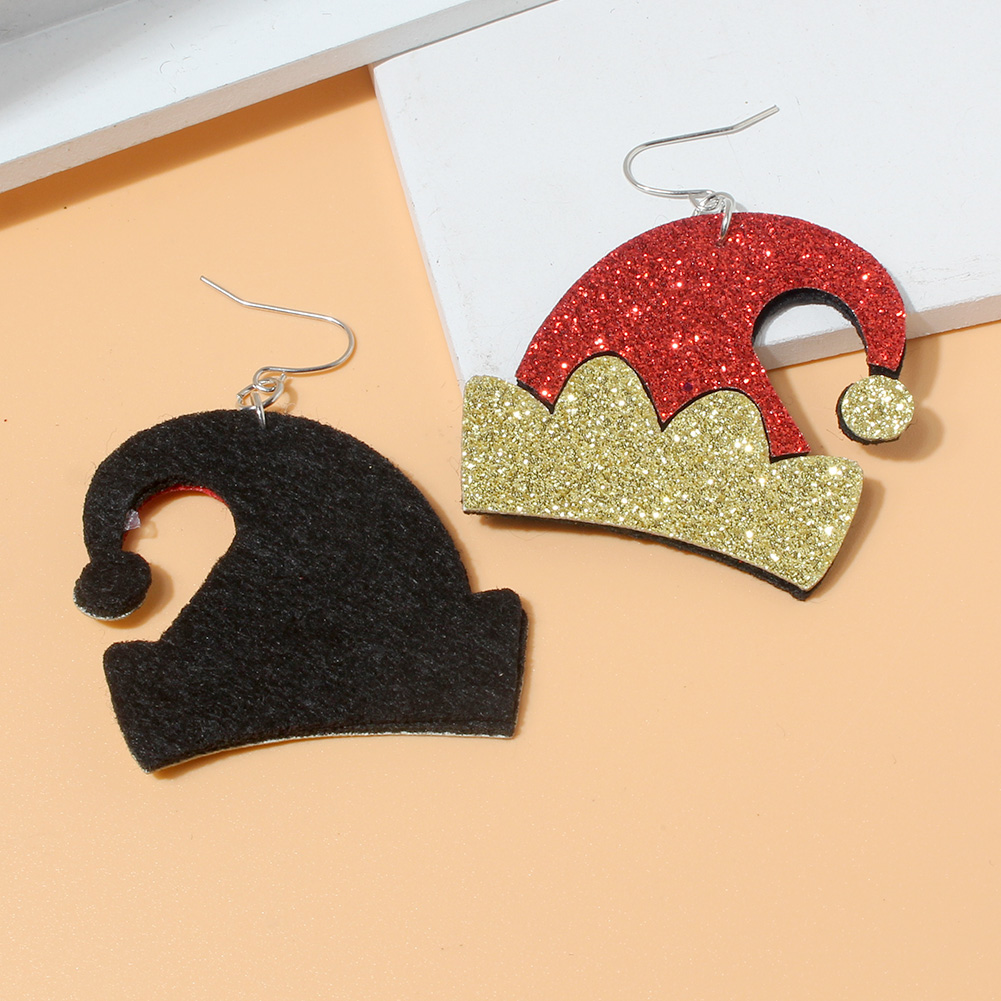 Fashion Christmas Hat Pu Leather Women's Drop Earrings 1 Pair display picture 3