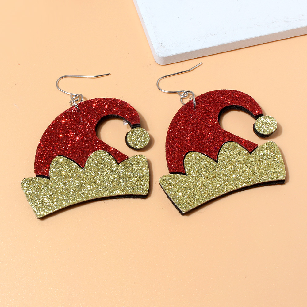 Fashion Christmas Hat Pu Leather Women's Drop Earrings 1 Pair display picture 4