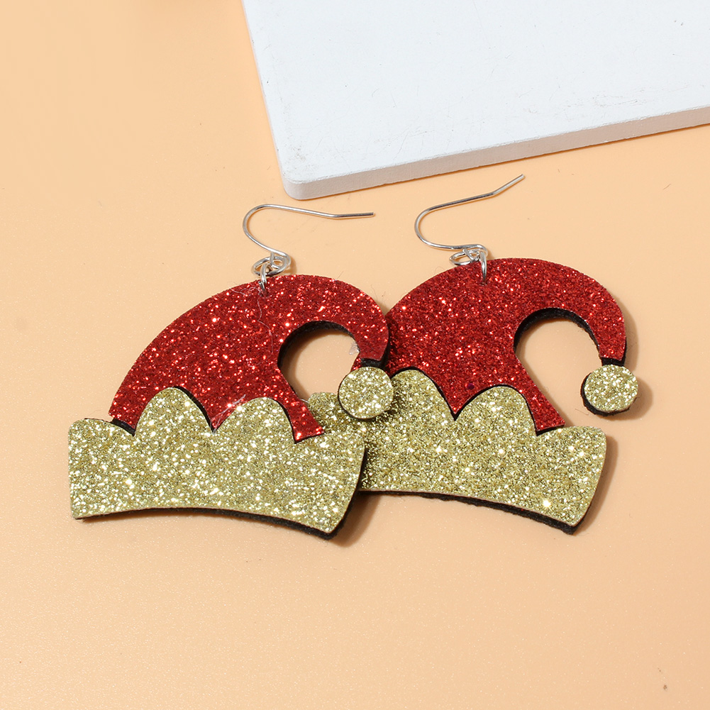 Fashion Christmas Hat Pu Leather Women's Drop Earrings 1 Pair display picture 5