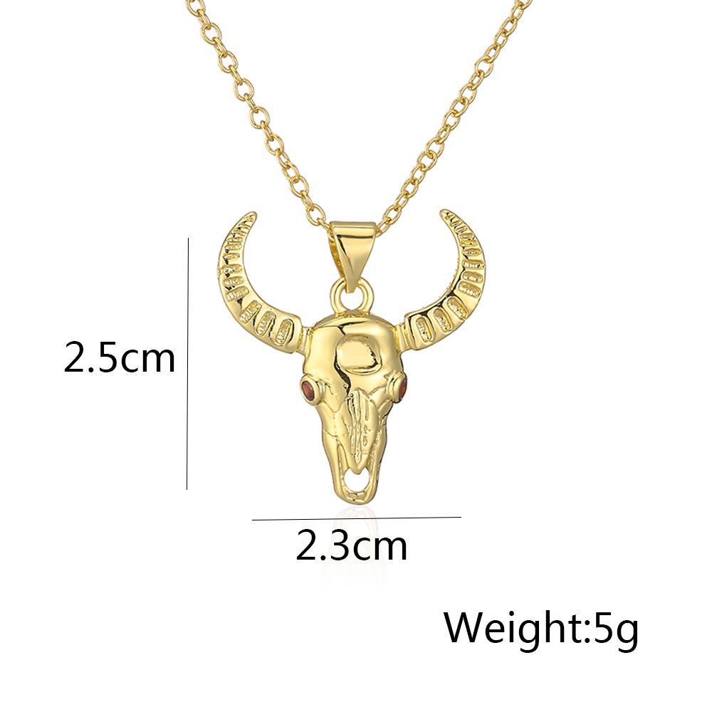 Fashion Animal Cattle Copper Gold Plated Zircon Pendant Necklace 1 Piece display picture 6