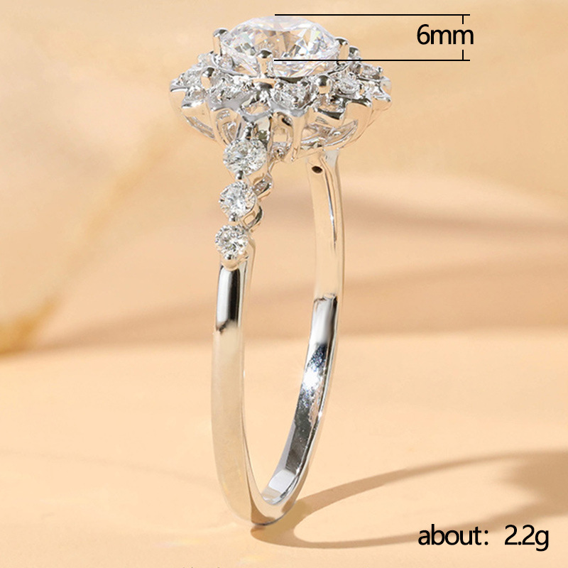 Fashion Flower Copper Inlay Zircon Rings 1 Piece display picture 4