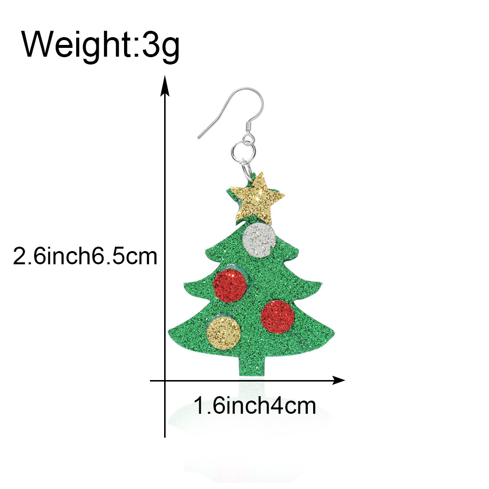 Cute Christmas Tree Pu Leather Women's Drop Earrings 1 Pair display picture 1