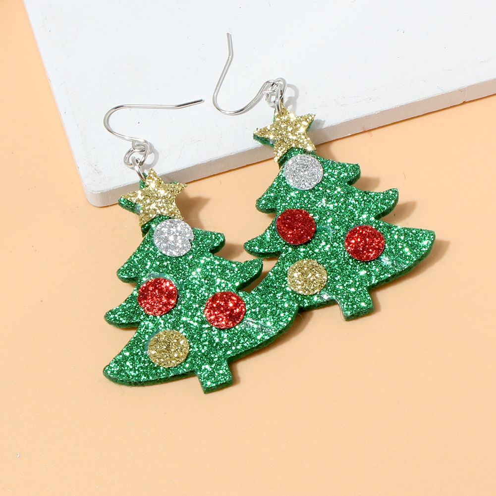 Cute Christmas Tree Pu Leather Women's Drop Earrings 1 Pair display picture 4