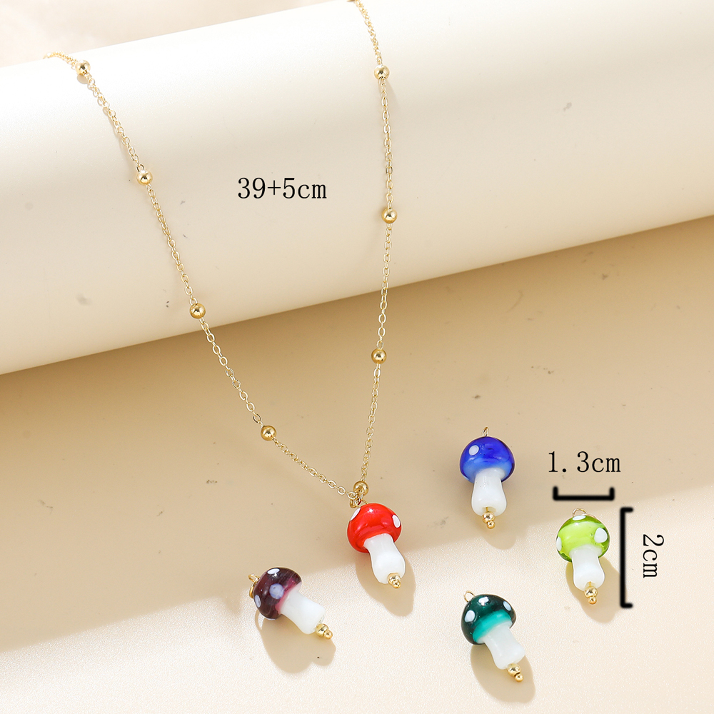 Cute Mushroom Alloy Plating Women's Pendant Necklace display picture 1