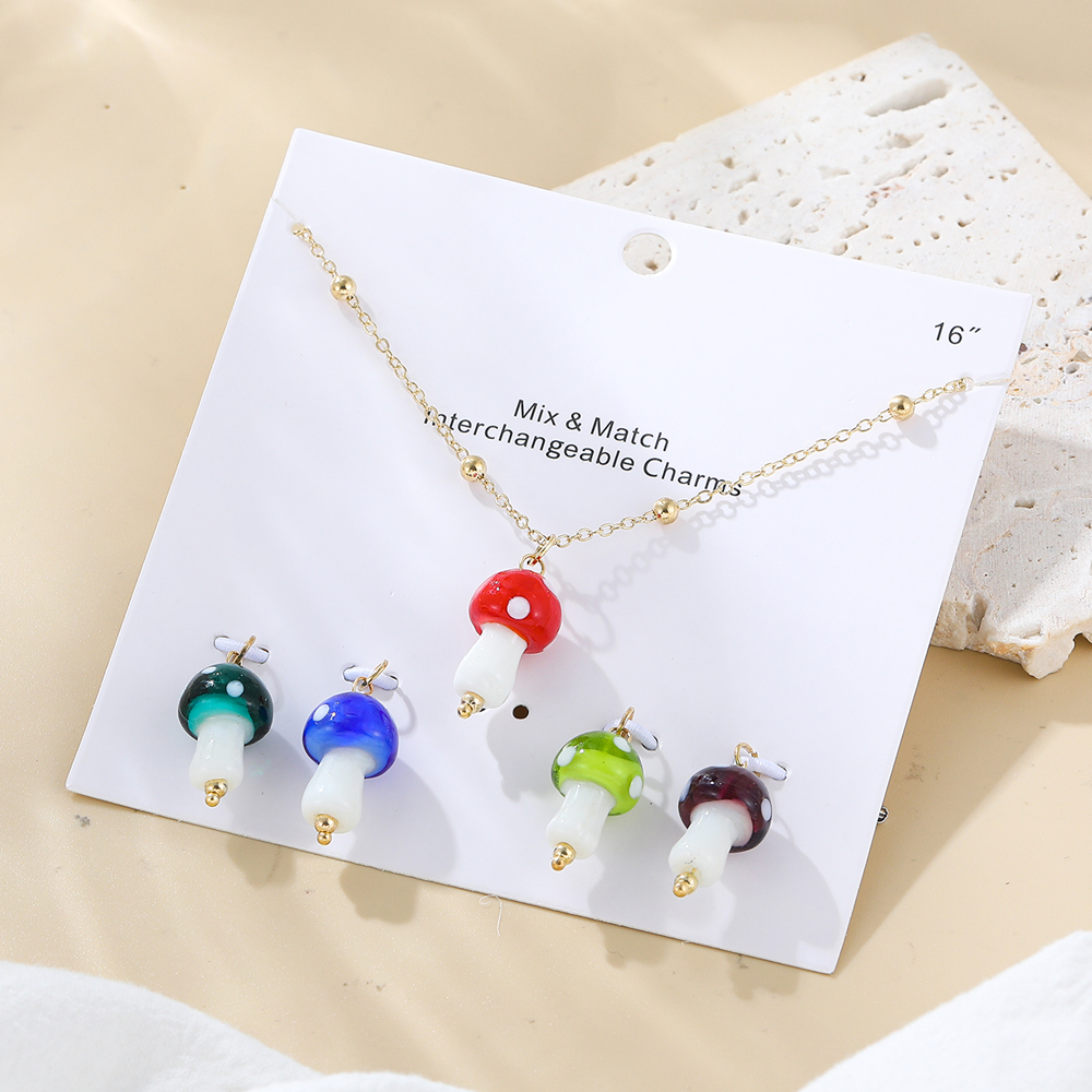 Cute Mushroom Alloy Plating Women's Pendant Necklace display picture 5