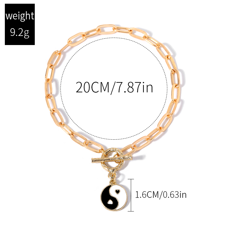Fashion Tai Chi Alloy Stoving Varnish Women's Anklet 1 Piece display picture 2