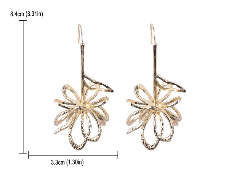Fashion Flower Metal Plating Women's Drop Earrings 1 Pair display picture 7