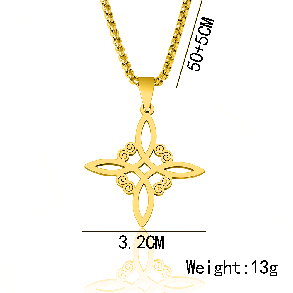 Simple Style Cross Witches Knot Alloy Hollow Out Unisex Pendant Necklace display picture 1
