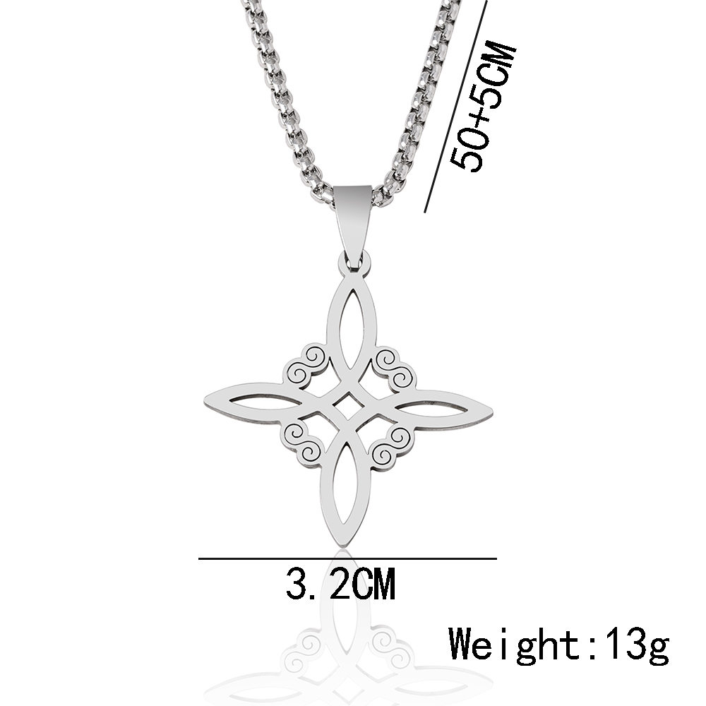 Simple Style Cross Witches Knot Alloy Hollow Out Unisex Pendant Necklace display picture 2