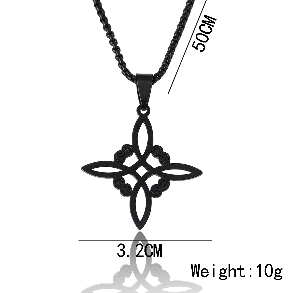 Einfacher Stil Kreuzen Hexenknoten Legierung Aushöhlen Unisex Halskette Mit Anhänger display picture 3
