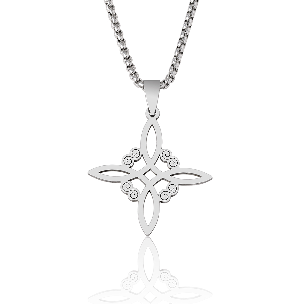 Simple Style Cross Witches Knot Alloy Hollow Out Unisex Pendant Necklace display picture 5