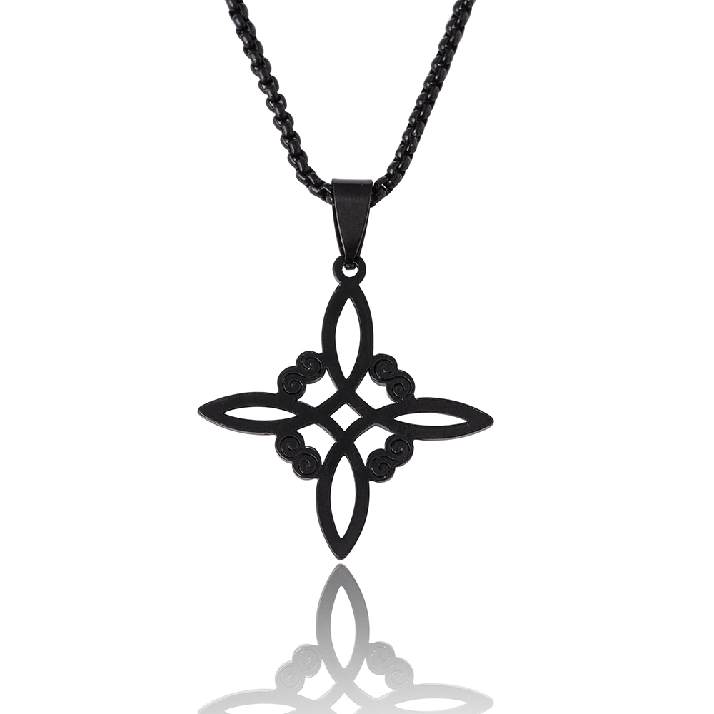 Simple Style Cross Witches Knot Alloy Hollow Out Unisex Pendant Necklace display picture 6