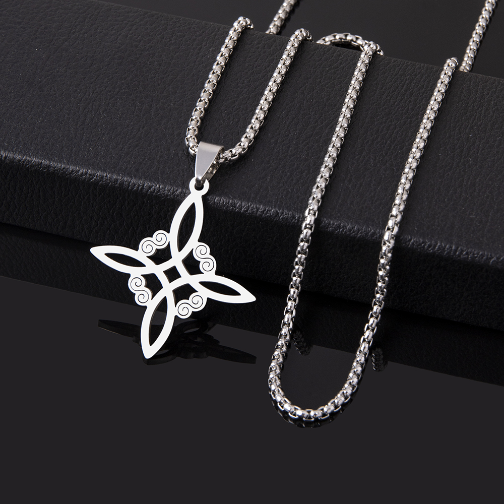 Simple Style Cross Witches Knot Alloy Hollow Out Unisex Pendant Necklace display picture 8