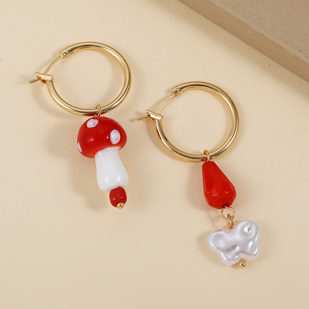 Fashion Mushroom Alloy Asymmetrical Women's Dangling Earrings 2 Pieces display picture 1