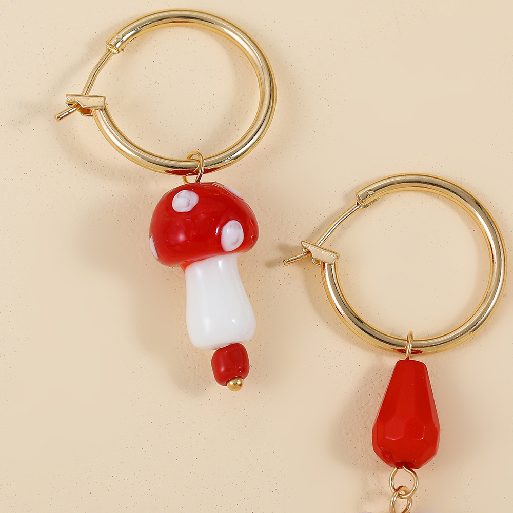 Fashion Mushroom Alloy Asymmetrical Women's Dangling Earrings 2 Pieces display picture 3