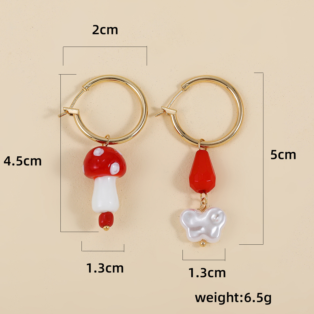 Fashion Mushroom Alloy Asymmetrical Women's Dangling Earrings 2 Pieces display picture 2