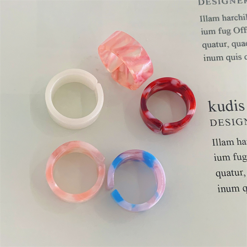 Fashion Geometric Arylic Unisex Open Ring 1 Set display picture 1