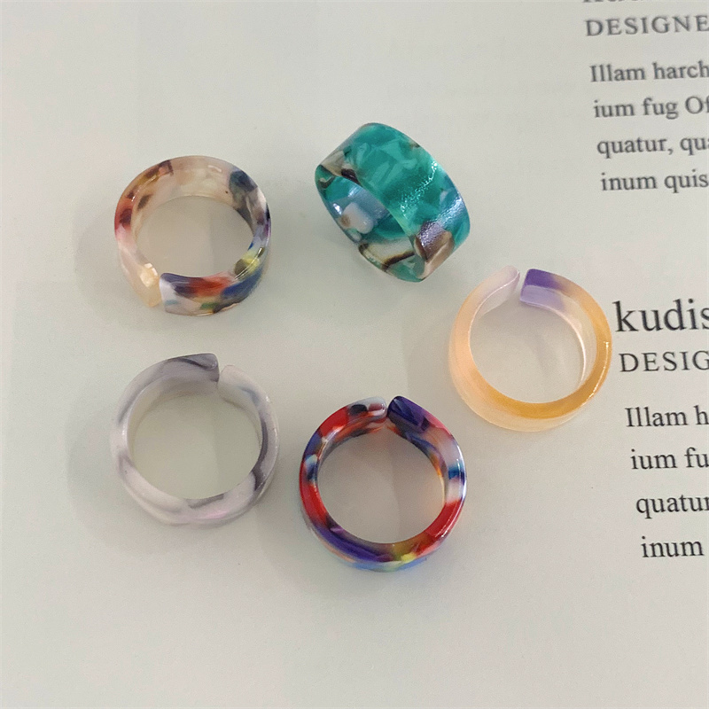Fashion Geometric Arylic Unisex Open Ring 1 Set display picture 4