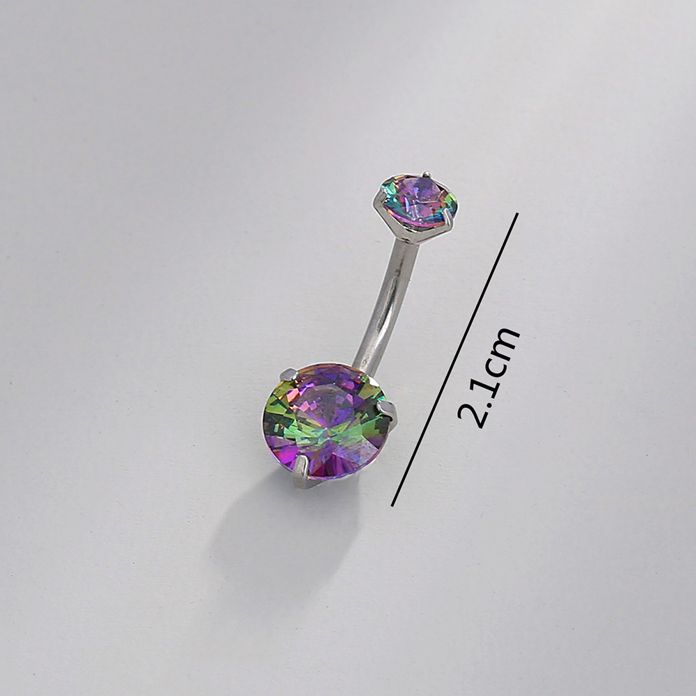 Nordic Style Water Droplets Spider Stainless Steel Inlay Zircon Belly Ring 1 Piece display picture 2