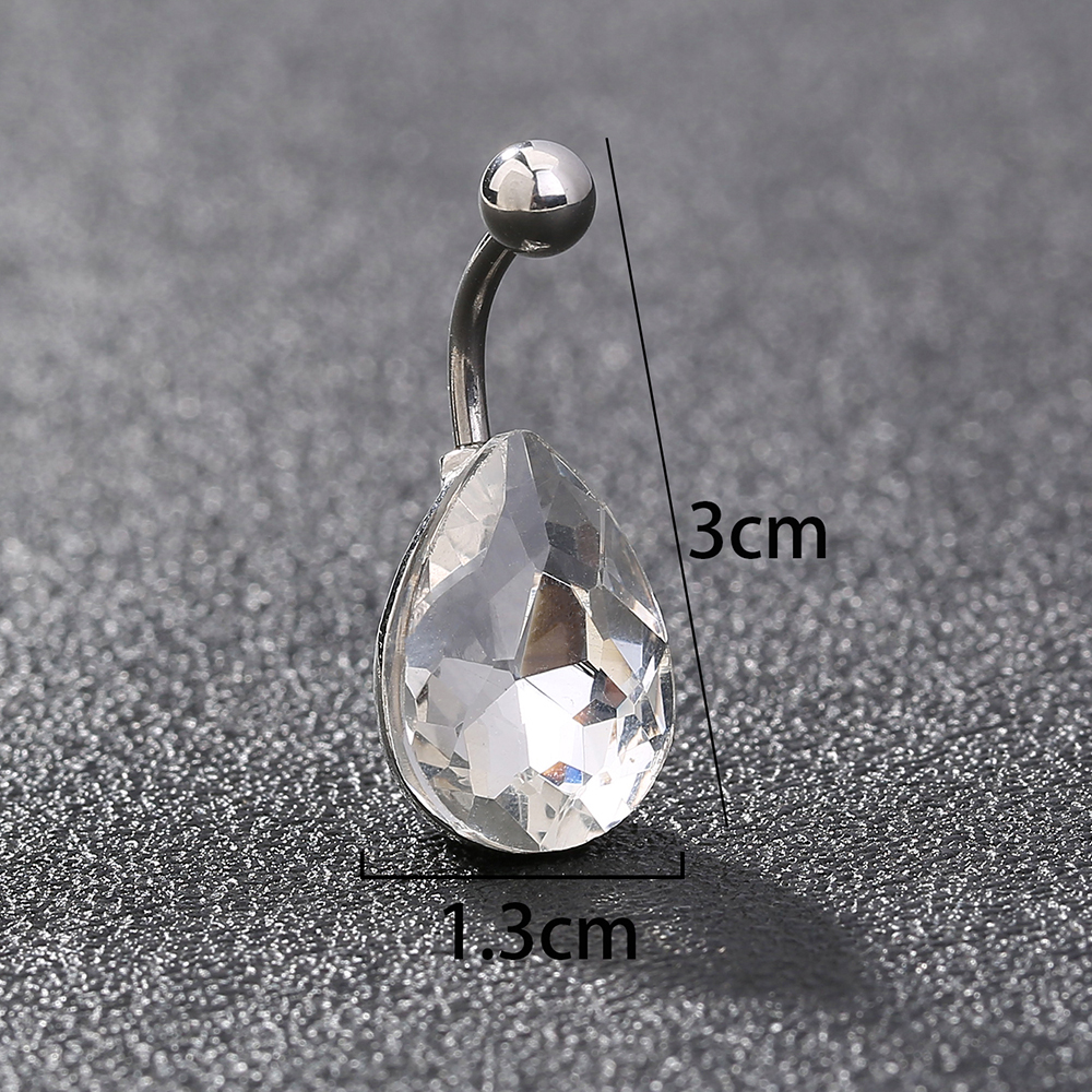 Nordic Style Water Droplets Spider Stainless Steel Inlay Zircon Belly Ring 1 Piece display picture 15