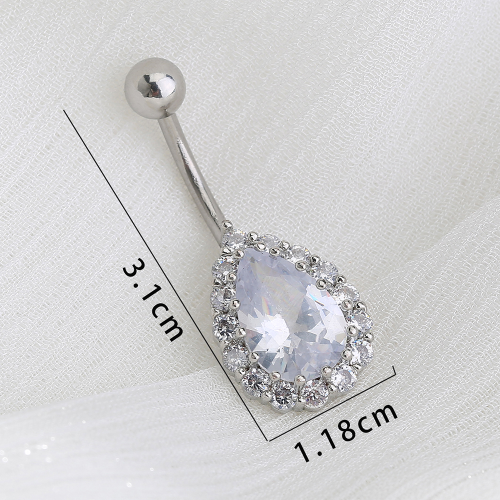 Nordic Style Water Droplets Spider Stainless Steel Inlay Zircon Belly Ring 1 Piece display picture 27