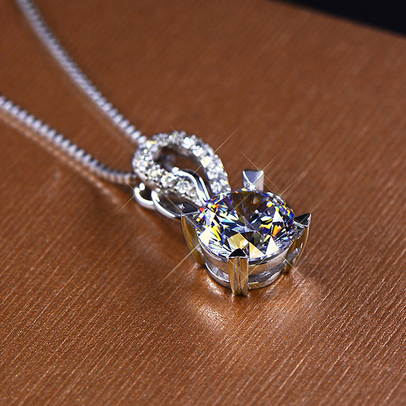 Fashion Geometric Copper Plating Artificial Gemstones Artificial Diamond Pendant Necklace 1 Piece display picture 6
