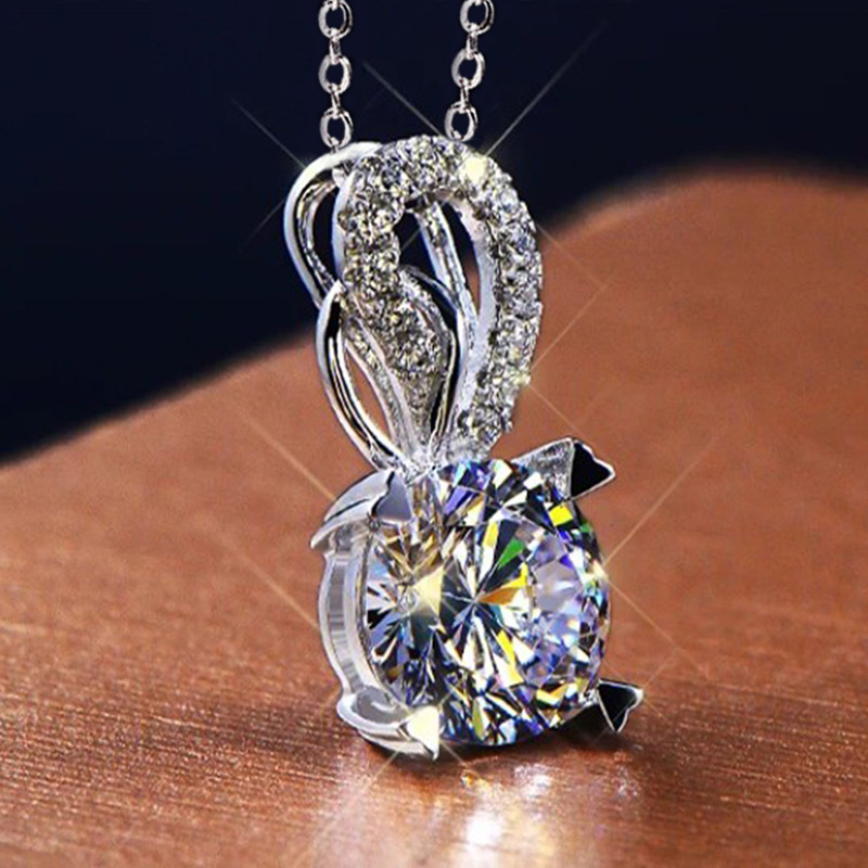 Fashion Geometric Copper Plating Artificial Gemstones Artificial Diamond Pendant Necklace 1 Piece display picture 7