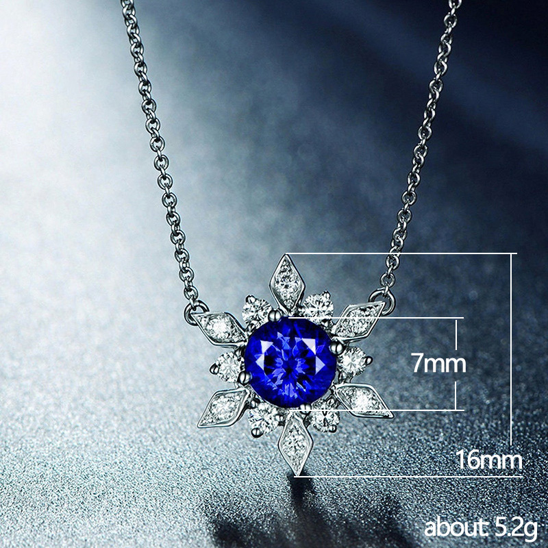 Fashion Geometric Sunflower Copper Inlay Artificial Diamond Pendant Necklace 1 Piece display picture 4