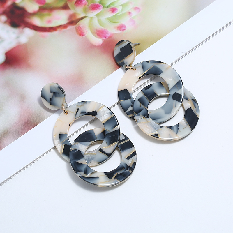 Fashion Circle Acetic Acid Sheets Patchwork Women's Drop Earrings 1 Pair display picture 6