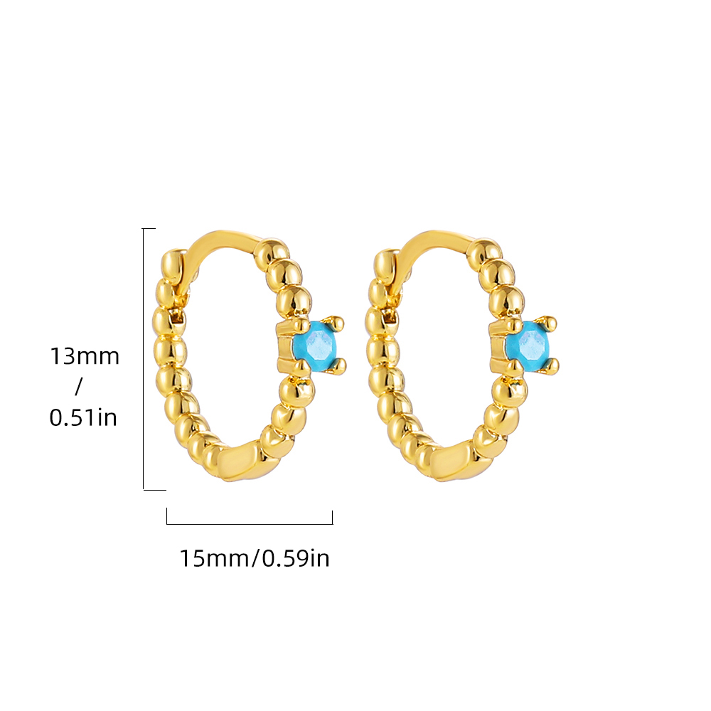 Fashion Geometric Alloy Inlay Turquoise Women's Earrings 1 Pair display picture 2