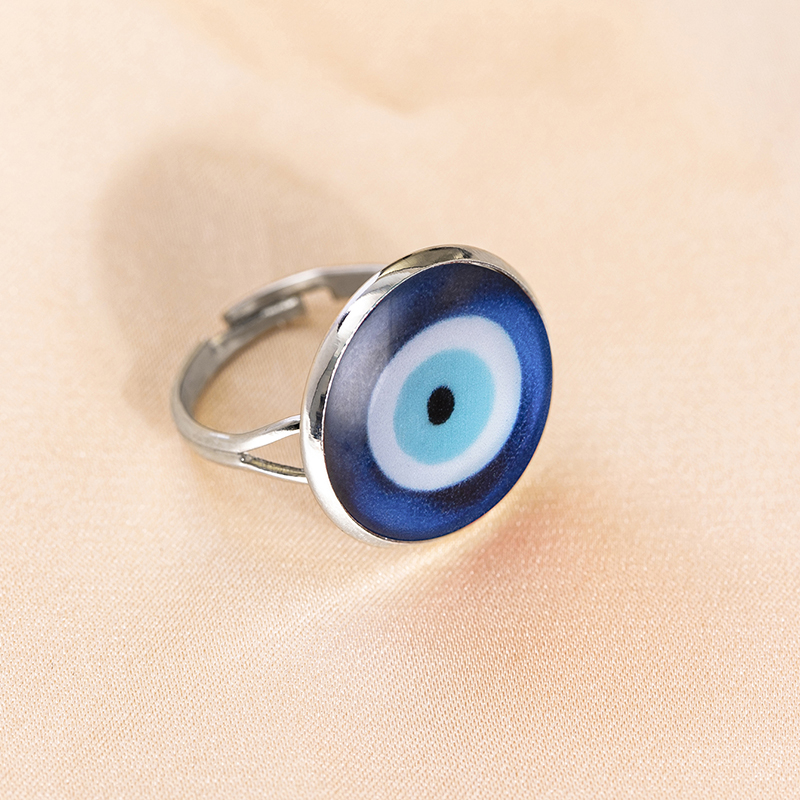 Hip-hop Eye Alloy Inlay Artificial Gemstones Unisex Open Ring display picture 5