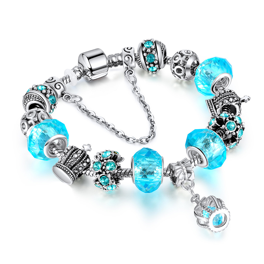 Fashion Round Crown Alloy Patchwork Artificial Crystal Unisex Bracelets 1 Piece display picture 1