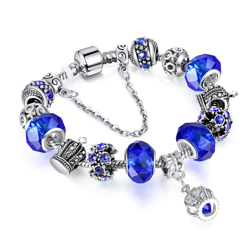Fashion Round Crown Alloy Patchwork Artificial Crystal Unisex Bracelets 1 Piece display picture 3