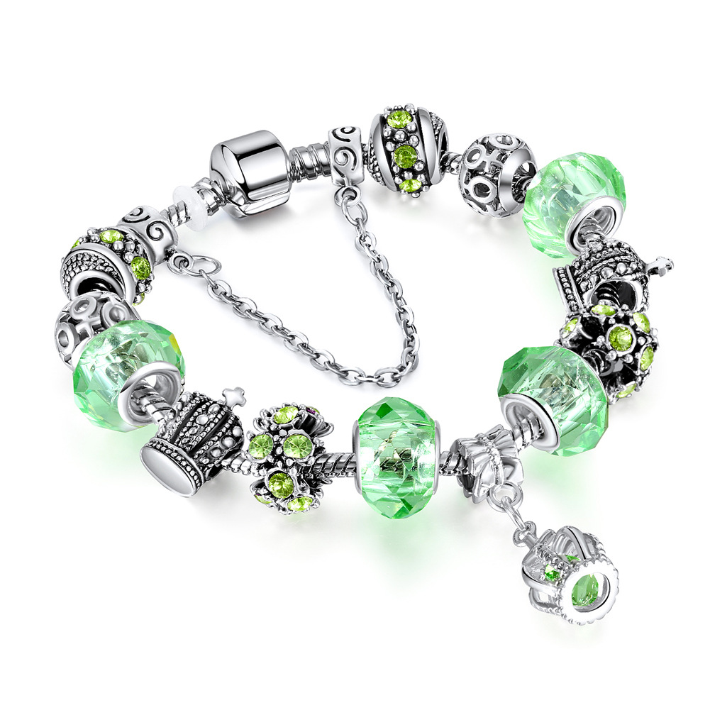 Fashion Round Crown Alloy Patchwork Artificial Crystal Unisex Bracelets 1 Piece display picture 4