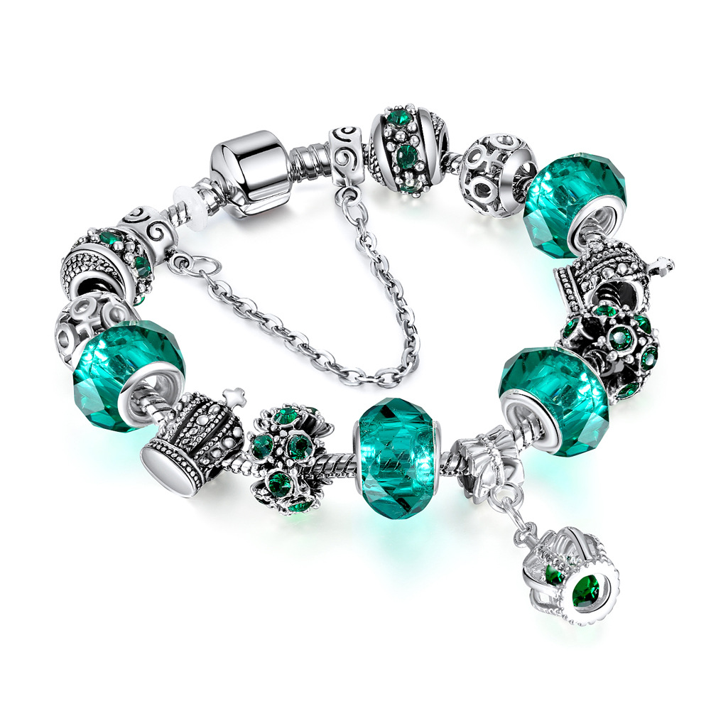 Fashion Round Crown Alloy Patchwork Artificial Crystal Unisex Bracelets 1 Piece display picture 5